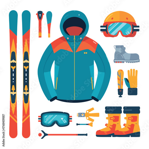 Complete Ski Equipment Set for Professional and Beginner Skiers