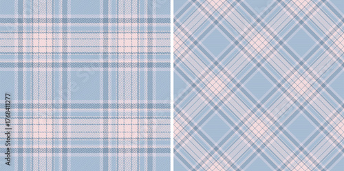 Seamless vector fabric of tartan background plaid with a check texture pattern textile. Set in pastel colors. Unique gift paper designs for presents.