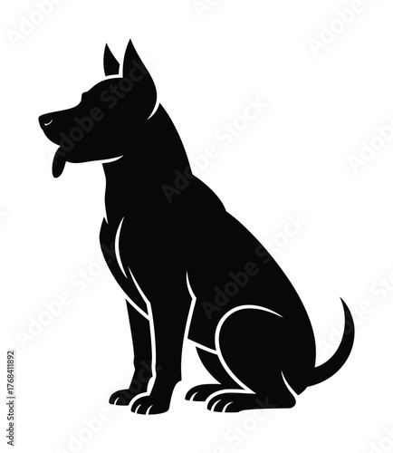 Sitting Dog Silhouette Vector Illustration