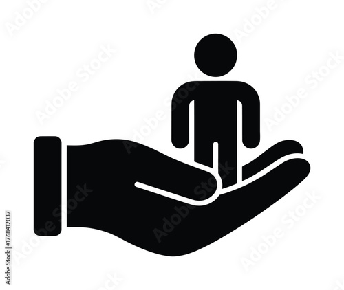 Human Care Support Hand Icon Vector Illustration