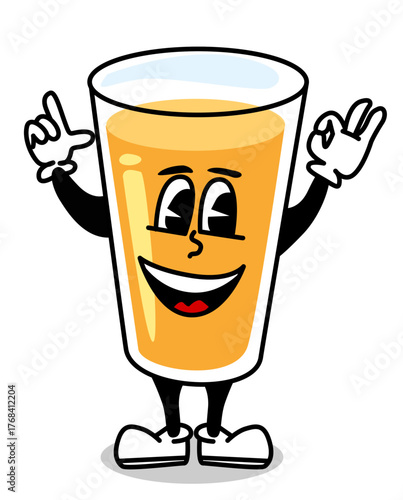 Illustration of a funny orange juice
