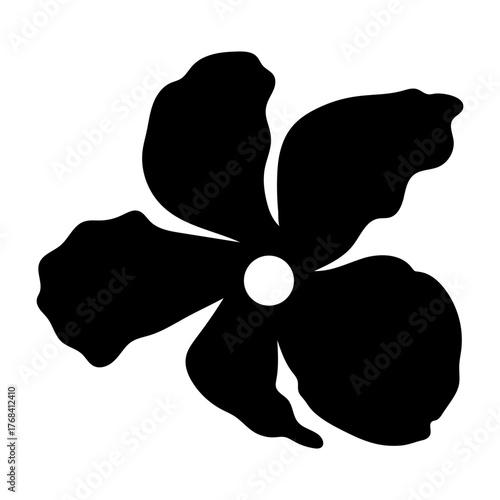Filled style icon representing a vinca flower