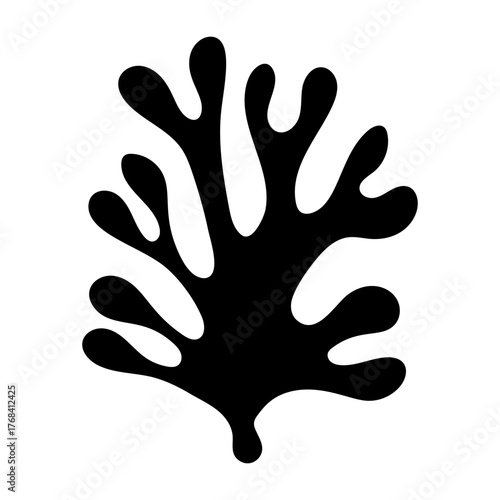 Glyph style icon showing a coral reef