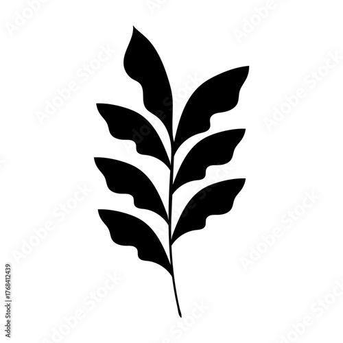 Filled style icon representing a fern leaf