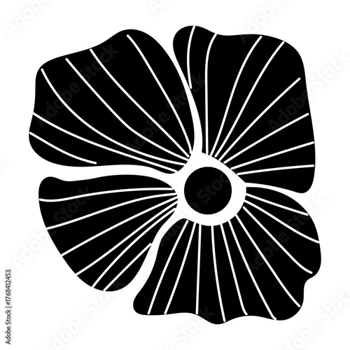 Filled style icon representing a poppy flower