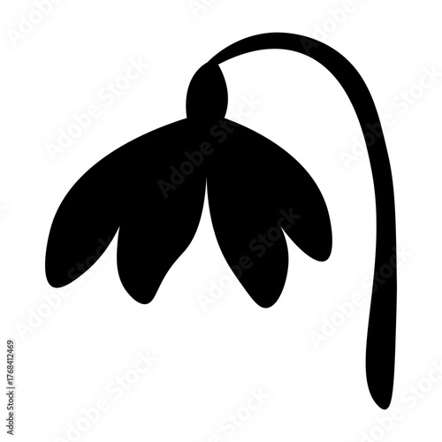 Glyph style icon showing a titled flower