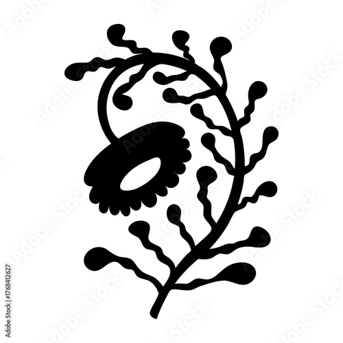 Filled style icon representing a thistle plant