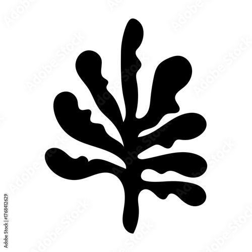 Filled style icon representing a seaweed