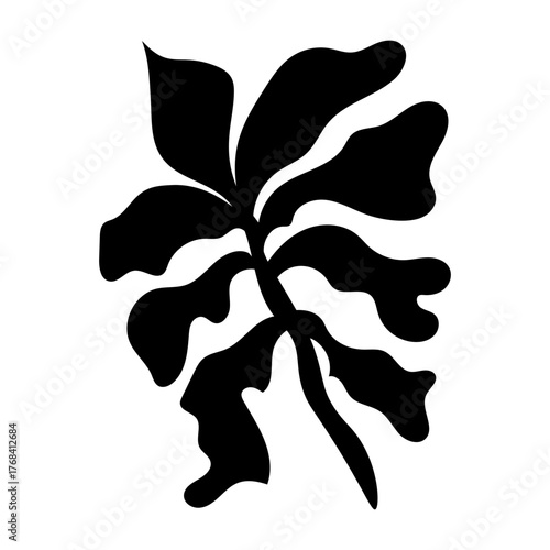 A solid style icon depicting a papaya leaf