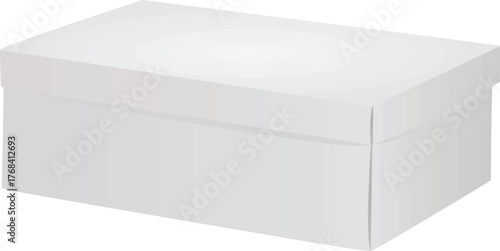 White closed cardboard box. vector