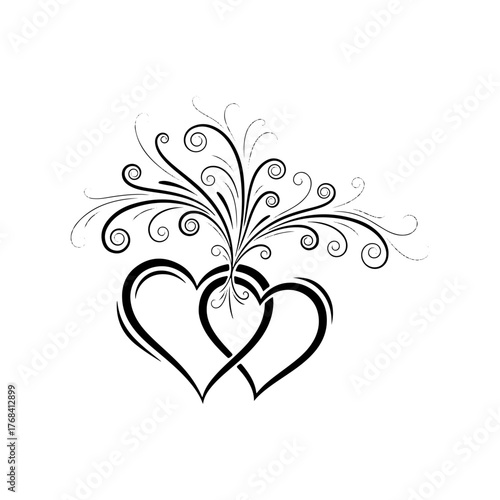floral heart with floral ornament