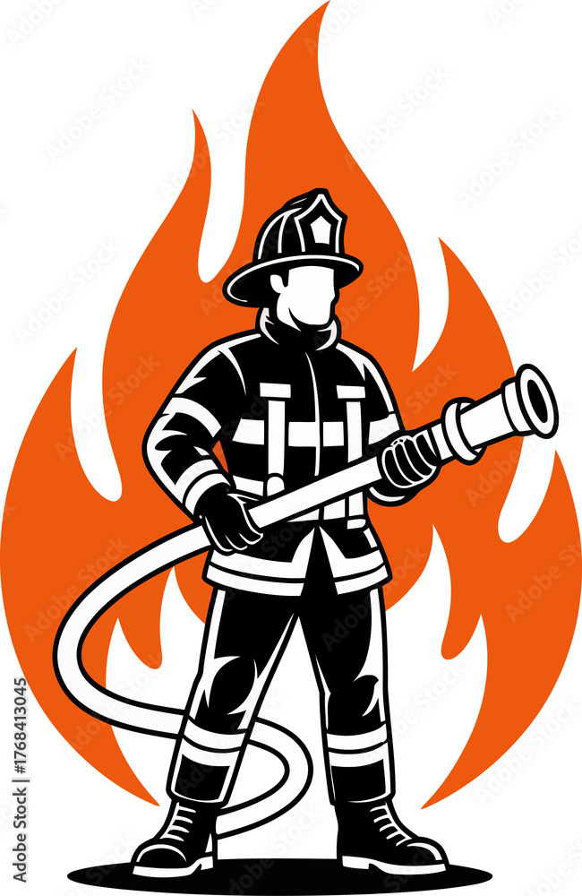 Fototapeta premium Fire Safety Illustration.
