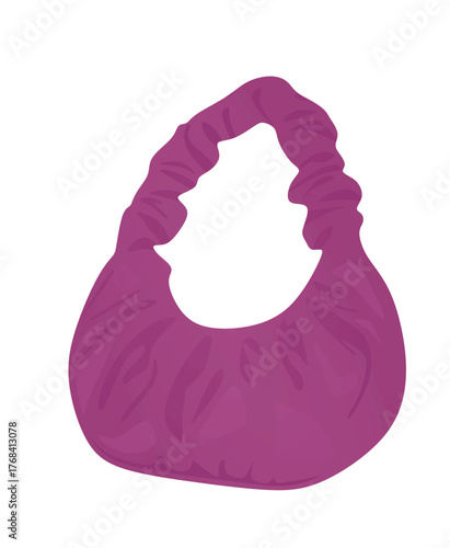Purple woman hand bag. vector	