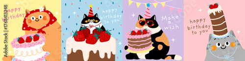 adorable, animal, animals, art, baby, background, birthday, cake, candle, card, cartoon, cat, celebrate, celebration, character, child, chocolate, clipart, collection, congratulate, congratulation, cu