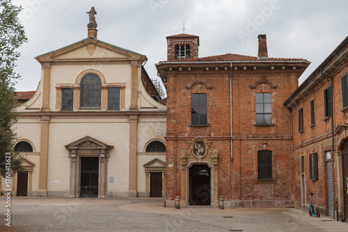Monza, Italy - May 29, 2024: Street view in historical center of Monza