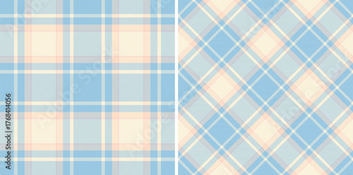 Plaid vector tartan of texture textile pattern with a seamless background check fabric. Set in cream colors for stylish scarves for women.