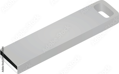 Grey USB flash. vector illustration