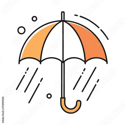 umbrella and rain drops