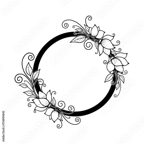 abstract floral frame with flower