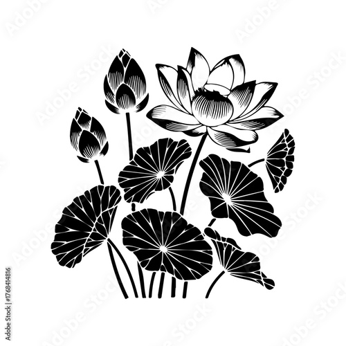 black silhouette of a plant vector