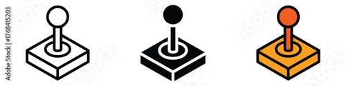Retro gaming joystick icon set. gaming and technology symbol. vector illustration.