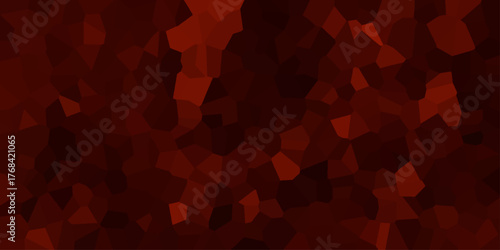 red Broken Stained Glass Background with black lines. Broken glass effect texture vector design .Geometric Irregular Shapes, 3D Shadow Effect, .Multicolored geometric wattled mosaic pattern .