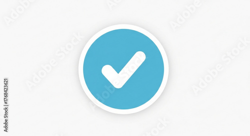 A blue check mark in a circle, indicating verification and approval, , suitable for user interface and confirmation designs
