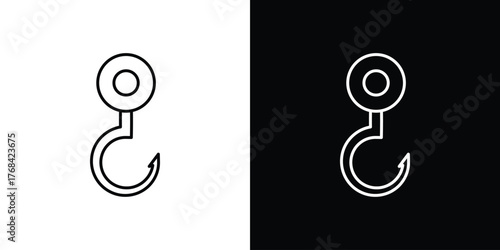 Winch hook icon editable vector stroke for web designs