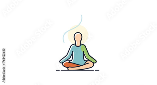 Meditation concept with person in lotus position mindfulness, relaxation, and inner peace through meditation and yoga practice