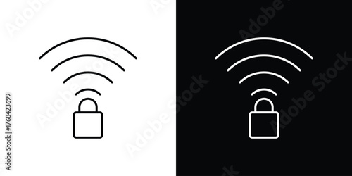 Wifi security icon editable vector stroke for web designs