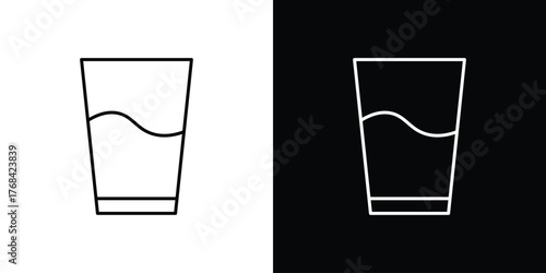 Water glass icon editable vector stroke for web designs