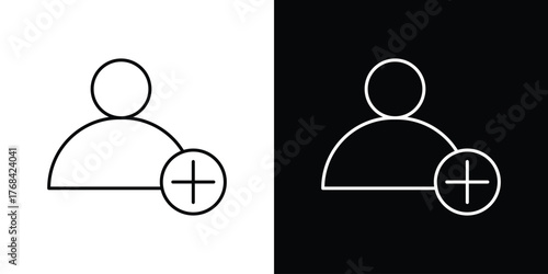User add icon editable vector stroke for web designs