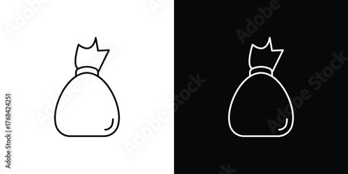 Trash bag icon editable vector stroke for web designs