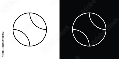 Tennis ball icon editable vector stroke for web designs