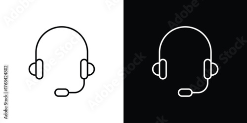 Support headset icon editable vector stroke for web designs