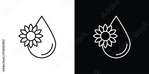 Sunflower oil icon editable vector stroke for web designs