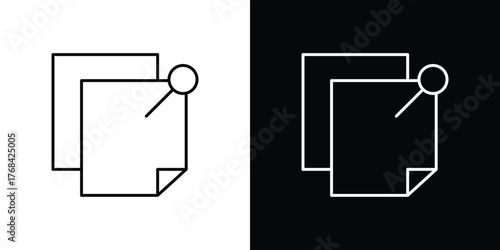 Sticky notes icon editable vector stroke for web designs