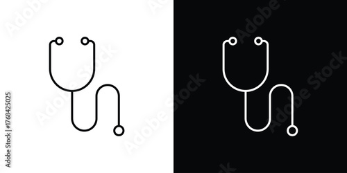 Stethoscope icon editable vector stroke for web designs