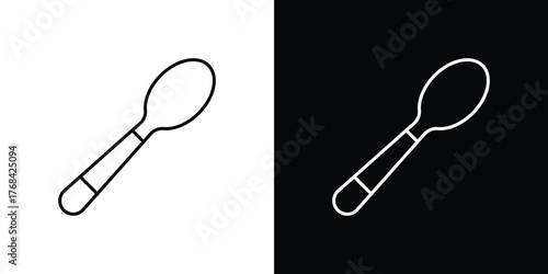 Spoon icon editable vector stroke for web designs