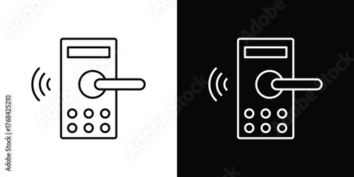 Smart lock icon editable vector stroke for web designs