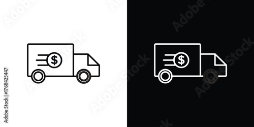 Shipping charges icon editable vector stroke for web designs
