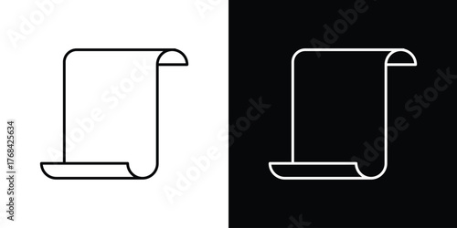 Scroll paper icon editable vector stroke for web designs