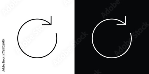 Reload button icon editable vector stroke for web designs