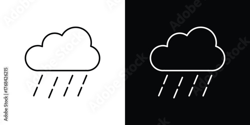 Rainy icon editable vector stroke for web designs
