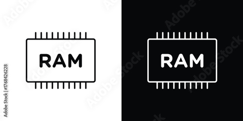 Ram memory icon editable vector stroke for web designs