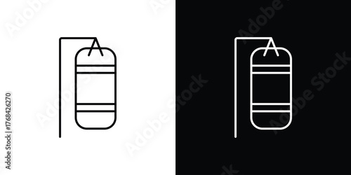 Punching bag icon editable vector stroke for web designs