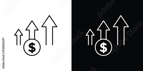 Profit growth icon editable vector stroke for web designs