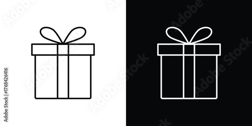 Present gift box icon editable vector stroke for web designs