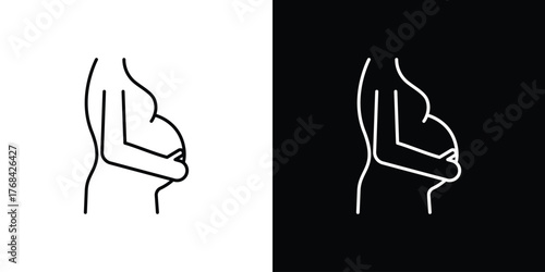 Pregnancy icon editable vector stroke for web designs