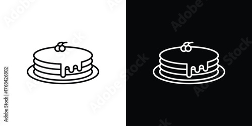 pancakes icon editable vector stroke for web designs
